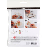 Packaging of a wooden craft kit with step-by-step instructions and product images.