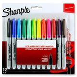 Sharpie Fine Permanent Markers (12 Pack)