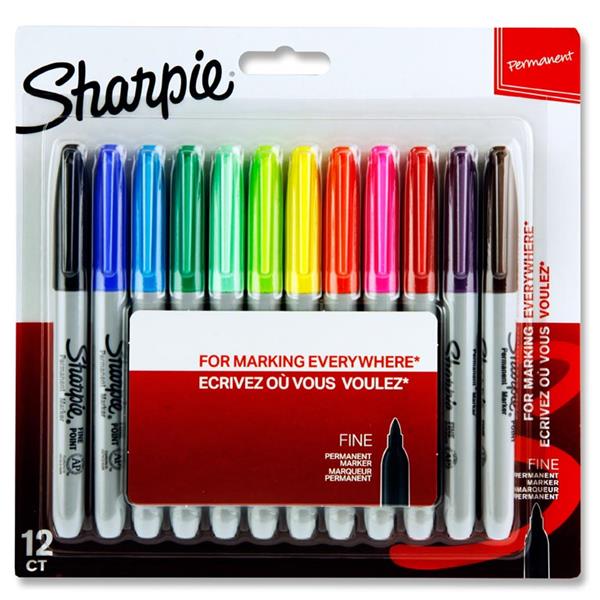 Sharpie Fine Permanent Markers (12 Pack)