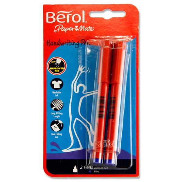 Berol Handwriting Pens - Blue (2 Pack)