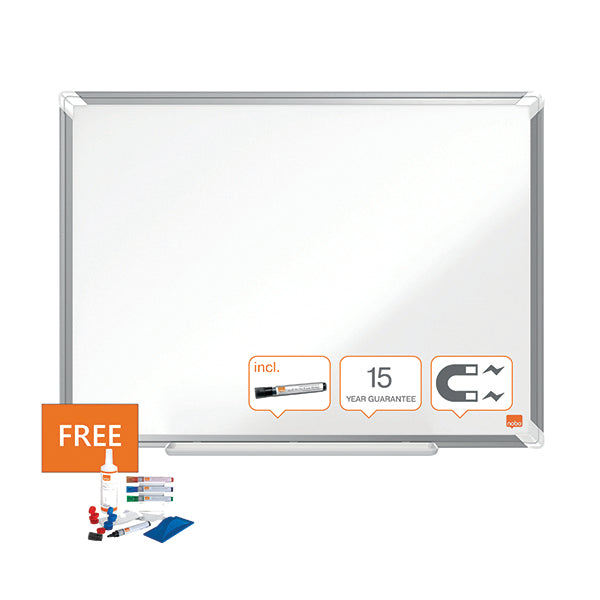 Nobo Premium Plus Steel Magnetic Whiteboard 600 x 450mm 1915154
