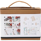 Craft kit packaging with illustrations of items included