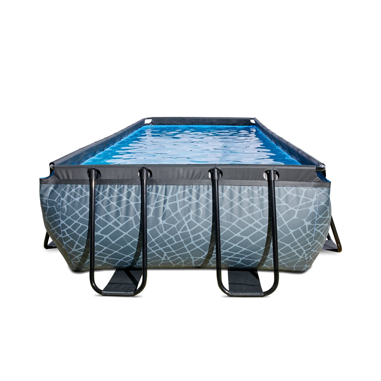 No Cover 4m EXIT Stone Grey Frame Pool 4x2x1m (12v Cartridge Filter)
