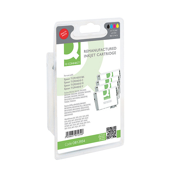 Q-Connect Epson T1291/2/3/4 Reman Ink Multipack KCMY T129540-COMP
