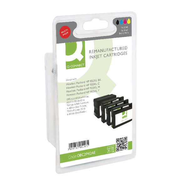 Q-Connect HP 932XL 933XL Remanufactured Inkjet Cartridges Multipack CMYK C2P42AE-COMP