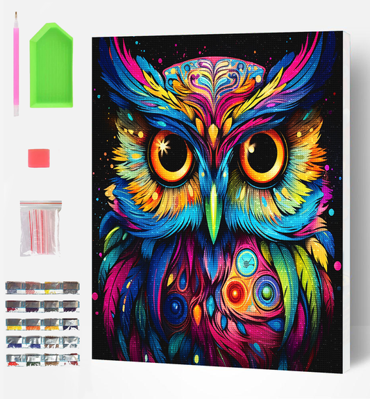 Owl Diamond Art Canvas Mounted Kit