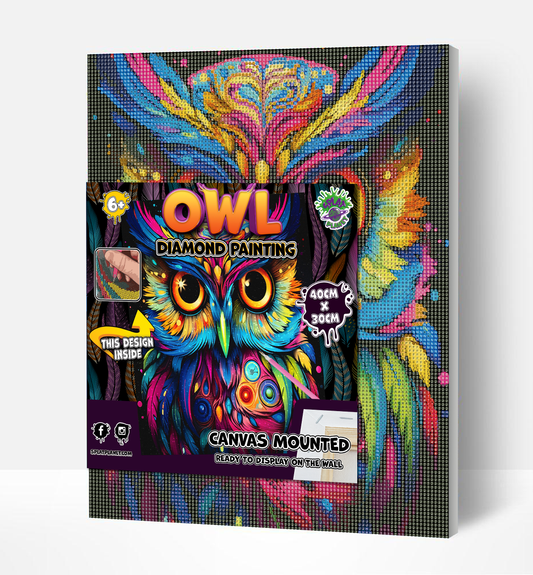 Owl Diamond Art Canvas Mounted Kit