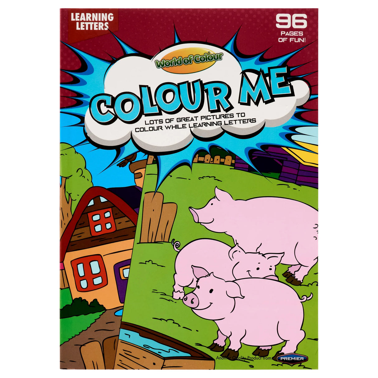 World of Colour A4 96pg Colouring Book - Learning Letters
