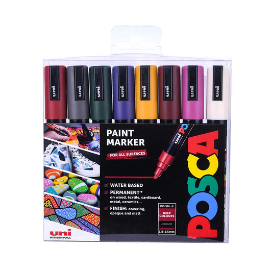Posca PC-5M Wallet Of 8 Deep Assorted Colours
