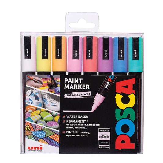 Posca PC-5M Wallet Of 8 Pastel Colours