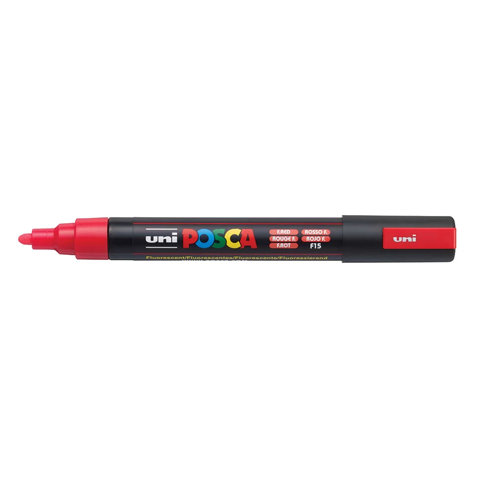 uni Posca PC-5M Medium Bullet Tip Paint Marker Fluorescent Red