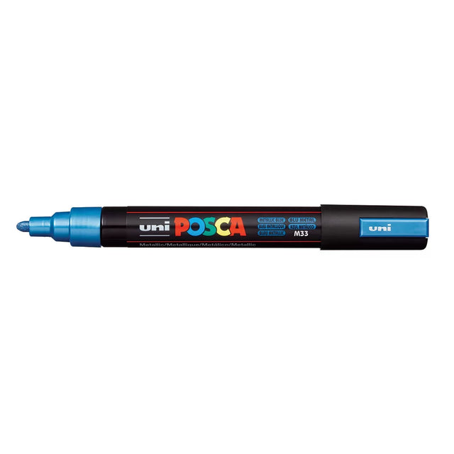 uni Posca PC-5M Medium Bullet Tip Paint Marker Metallic Blue