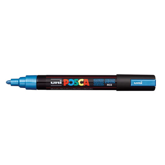 uni Posca PC-5M Medium Bullet Tip Paint Marker Metallic Blue