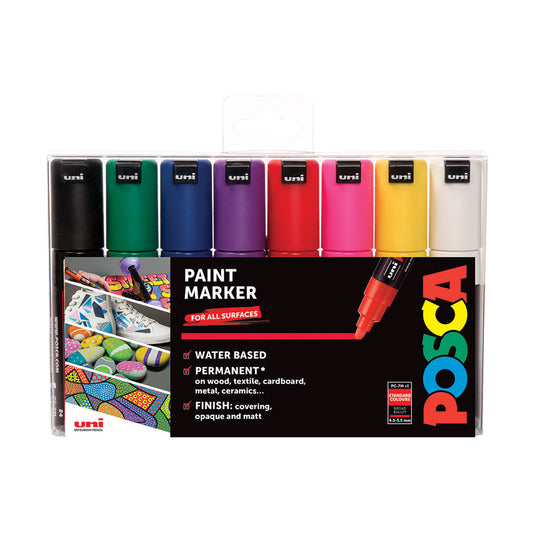 Posca PC-7M Wallet Of 8 Standard Colours