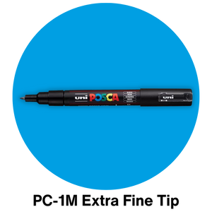 Uni Posca Marker Pen PC-1M - Extra Fine 1.0mm - Set Of 4 Mono Tones