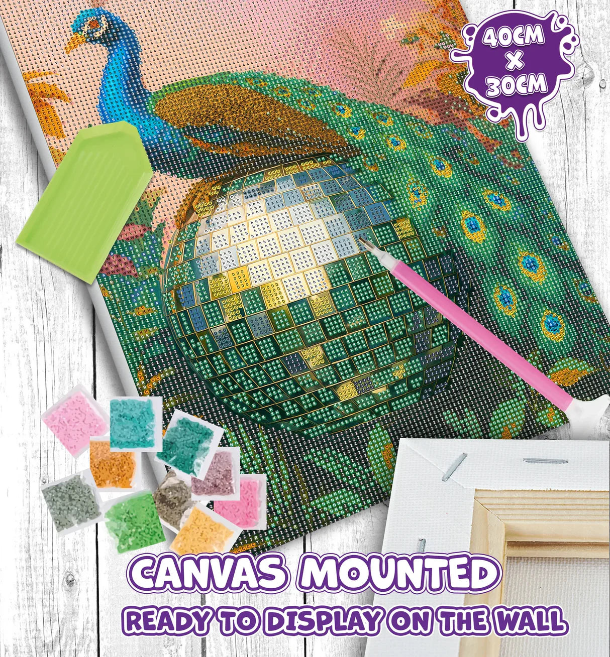 Diamond Art Set - Peacock Tail Party