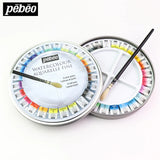 Pebeo Watercolour 24 Half Pan Circle Tin Set