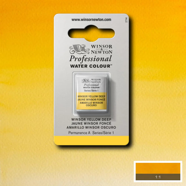 Professional Watercolour Series 1 Half Pan - Winsor Yellow Deep