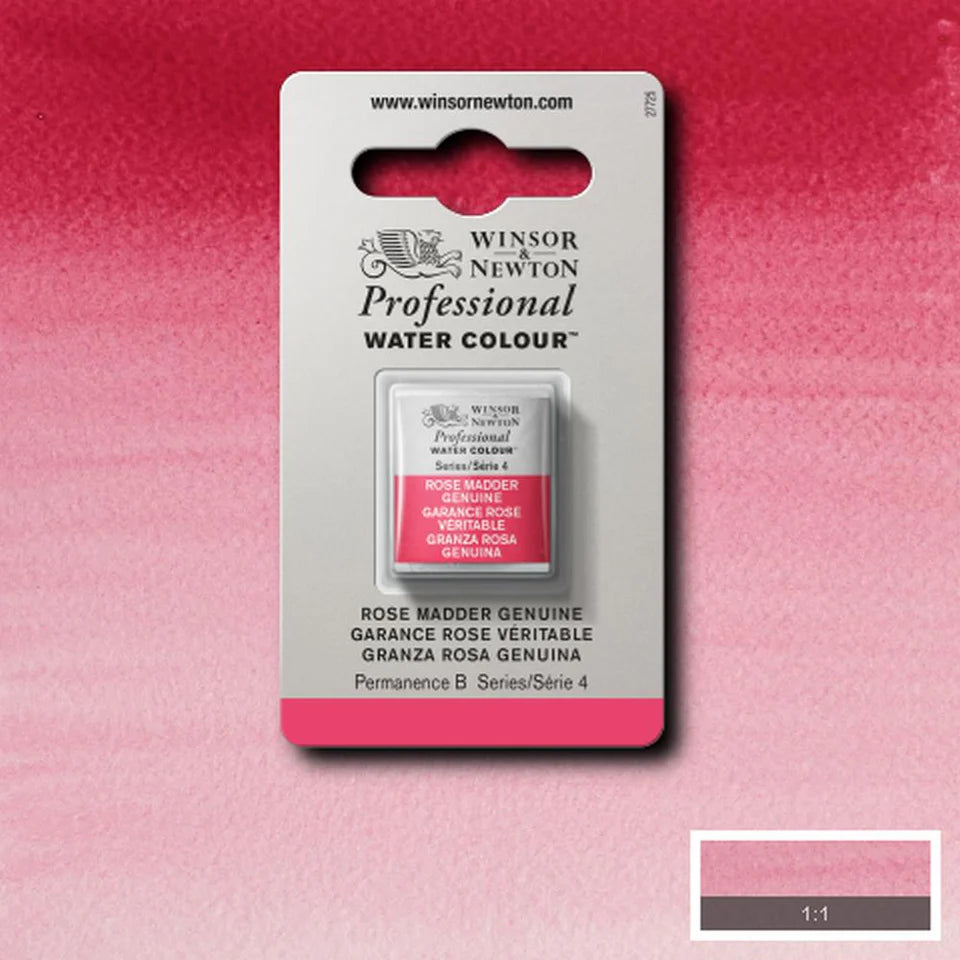 Professional Watercolour Series 4 Half Pan - Rose Madder Genuine