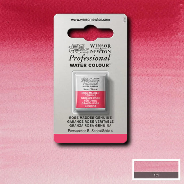 Professional Watercolour Series 4 Half Pan - Rose Madder Genuine
