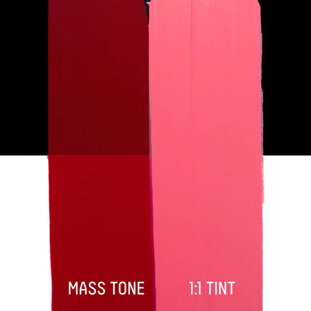 Quinacridone Crimson acrylic paint tint swatches