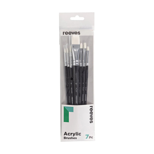 Reeves Acrylic Short Handle Brushes (Pack of 7)