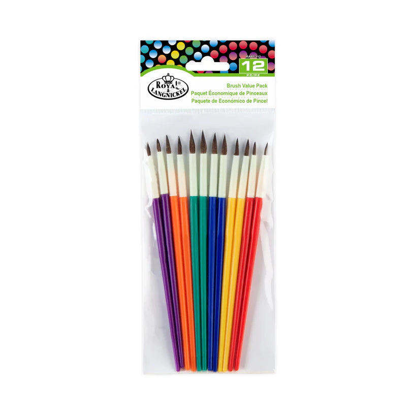 Royal & Langnickel Arts & Crafts Value Brush Set (Pack of 12)