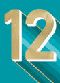 Happy Birthday Card Age 12 Rainbow 12 On Teal