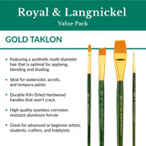 Royal & Langnickel Gold Taklon Detail Brush Set (6 Pieces)