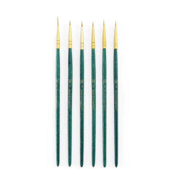 Royal & Langnickel Gold Taklon Detail Brush Set (6 Pieces)