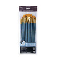 Gold Taklon Long Handle Brush Set (12 Pieces)