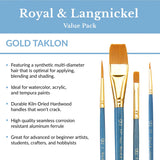 Gold Taklon Long Handle Brush Set (12 Pieces)