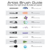 Gold Taklon Long Handle Brush Set (12 Pieces)