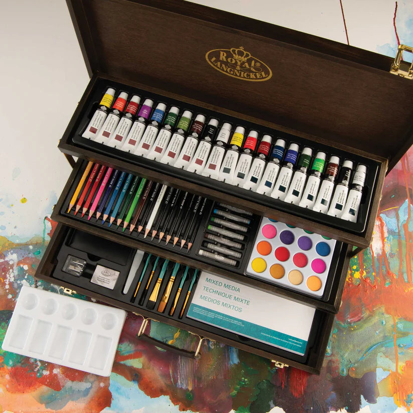 Royal & Langnickel Mixed Media 3-Tier Espresso Art Set (100 Pieces)