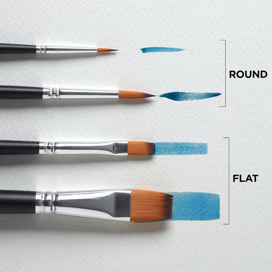 Reeves Watercolour Brushes Set - Short Handle (4 Pack)