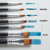 Reeves Watercolour Brush Set - Short Handle (7 Pack)