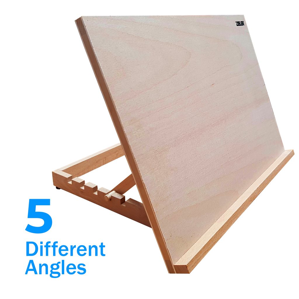 Zieler Easel and Acrylic Paint Gift Set - Paints, Brushes and A3 Pad