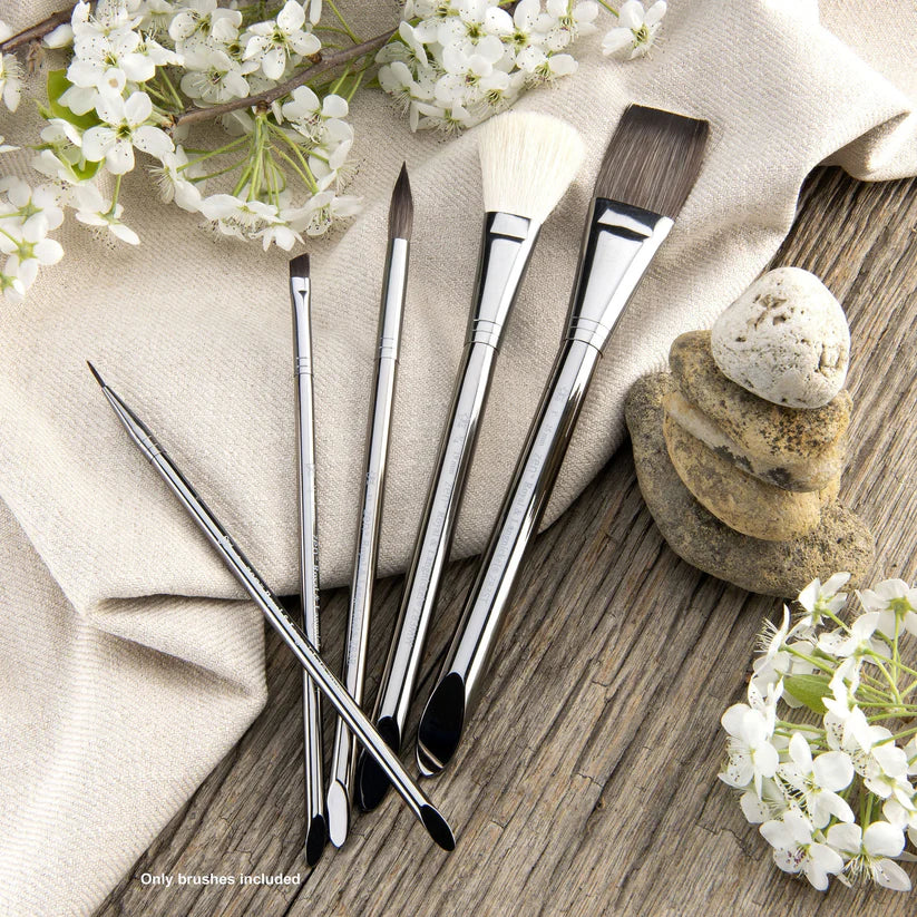 Zen 5 Piece Long Handle Watercolour Stroke Brush Set