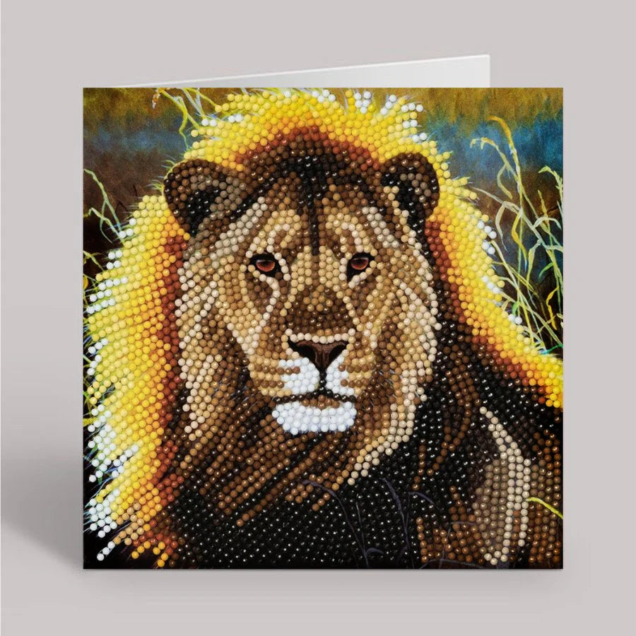 Crystal Art Card Kit 18x18cm - Resting Lion