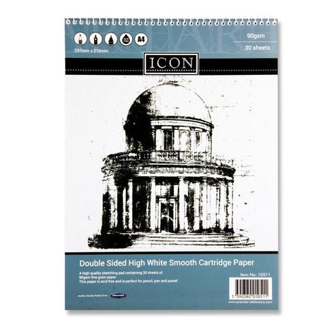 Icon A4 90gsm Spiral Sketch Pad (30 Sheets)