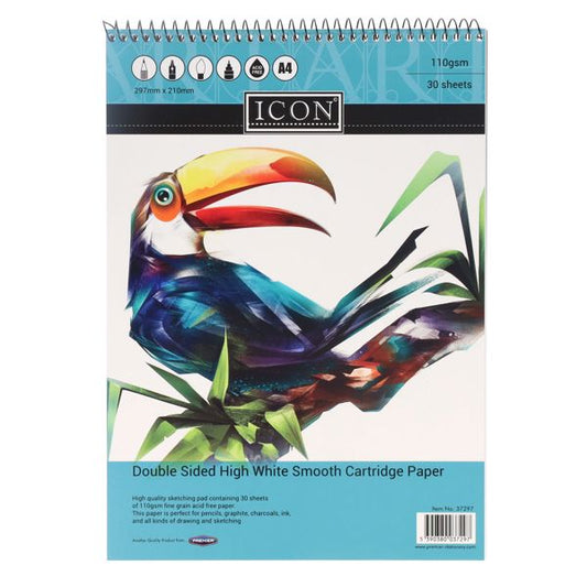 Icon A4 Spiral Sketch Pad 30 Sheets