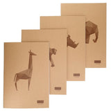 Icon A3 Kraft Sketch Book Animalia - 4 Assorted