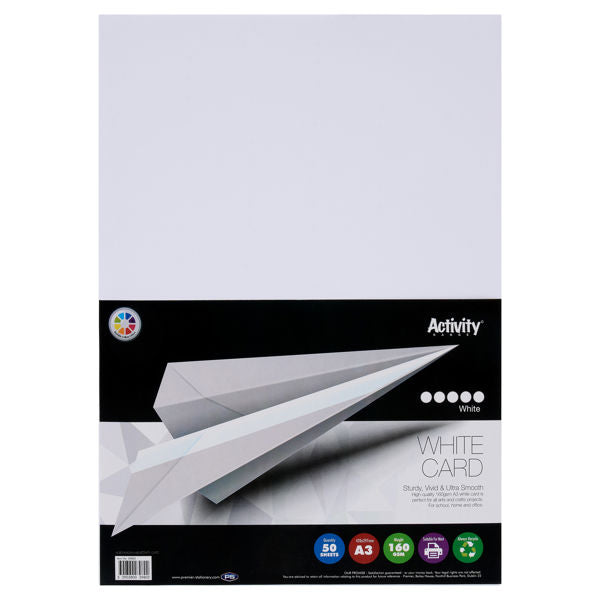 A3 160gsm Card 50 Sheets - White