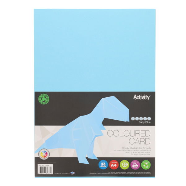 A4 160gsm Card 50 Sheets - Baby Blue