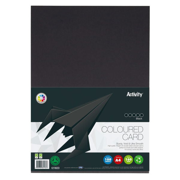 Premier Activity A4 160gsm Card - Black (100 Sheets)