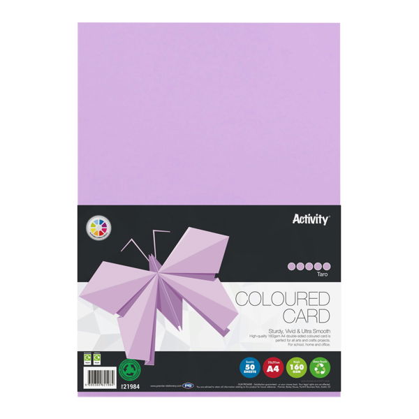 Premier Activity A4 160gsm Card - Taro Purple (50 Sheets)