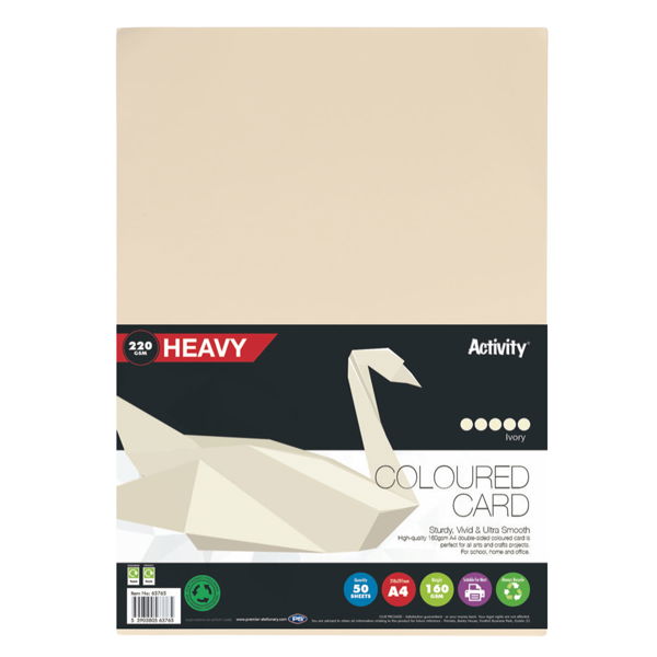 Activity A4 200gsm Card 50 Sheets - Ivory