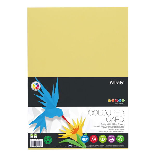 A4 160gsm Card - Rainbow (250 Sheets)