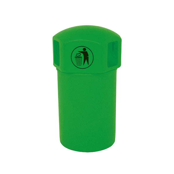 VFM Spacebin Hooded Plastic/Galvinised Liner Tidyman 145L Green 394239