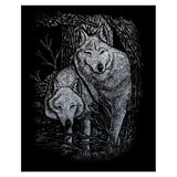 Engraving Art Silver Foil Set - Wolves in Trees